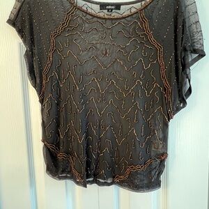 Millau Black and Gold Sheer Blouse